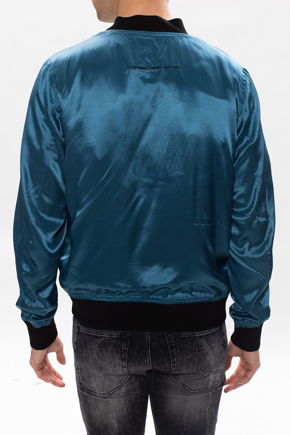 Diesel Bomber jacket | IetpShops | cotton long-sleeve T-shirt Blu